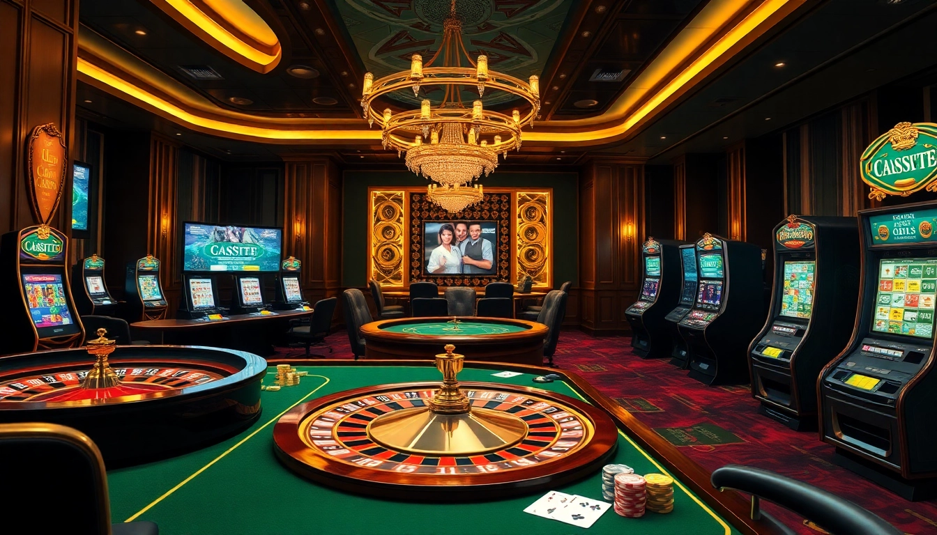 Engage with thrilling gameplay at c54.gb.net featuring a luxurious casino atmosphere with roulette and poker tables.