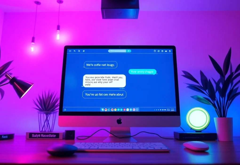 Engaging NSFW chat bot conversation displayed on a modern digital interface.