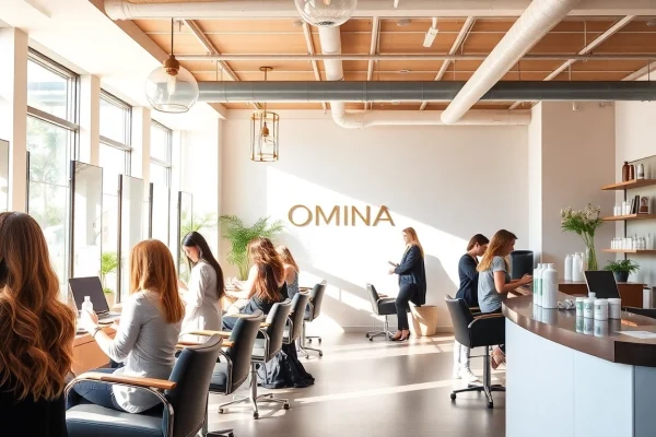Omnia Salon offers vibrant hair services and Aveda products in a chic San Diego setting.