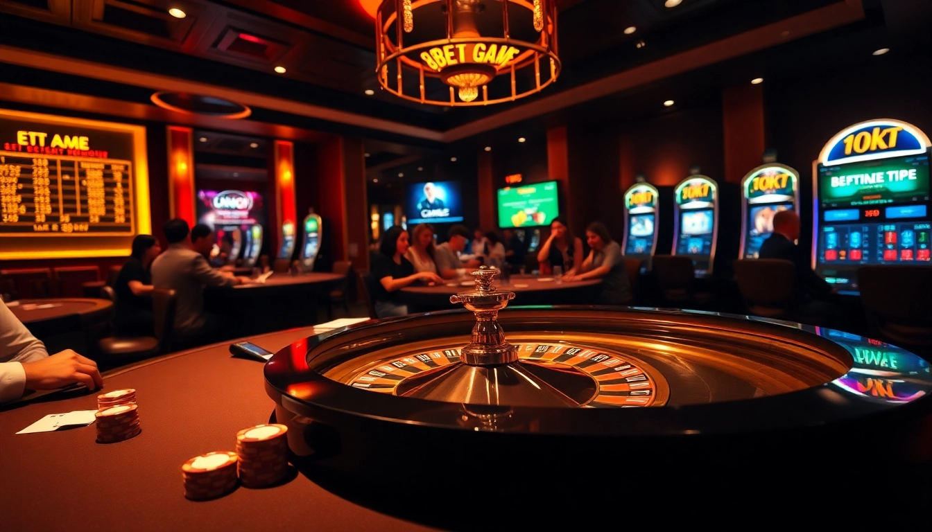 Engaging players immerse in the thrilling 8KBET GAME experience at a luxurious casino.