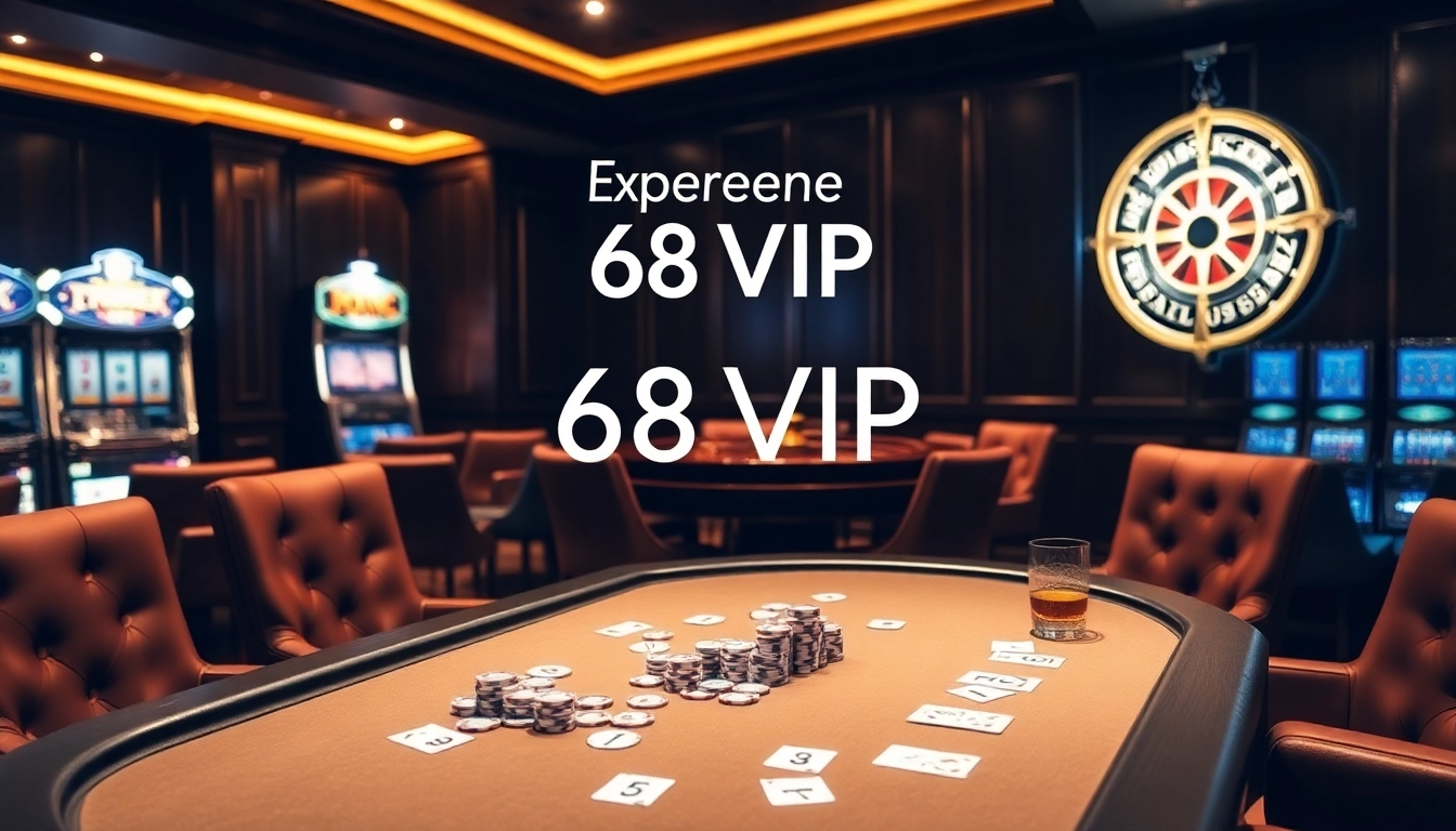 Experience thrilling gaming at 68VIP with luxurious casino setup and high-stakes action.