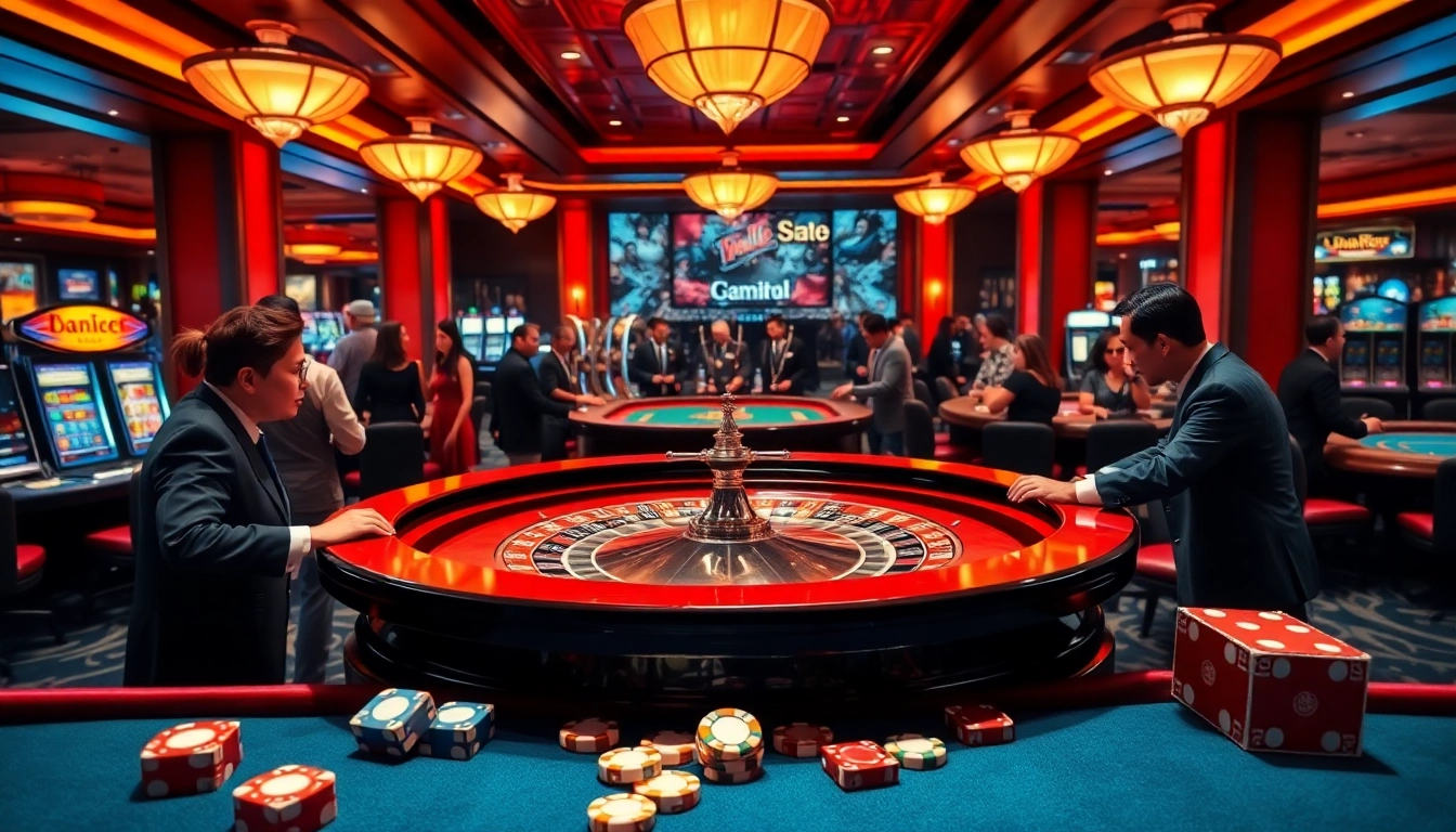 Experience the excitement of betting at https://lc88.bio/ with a vibrant casino scene filled with roulette, poker, and slots.