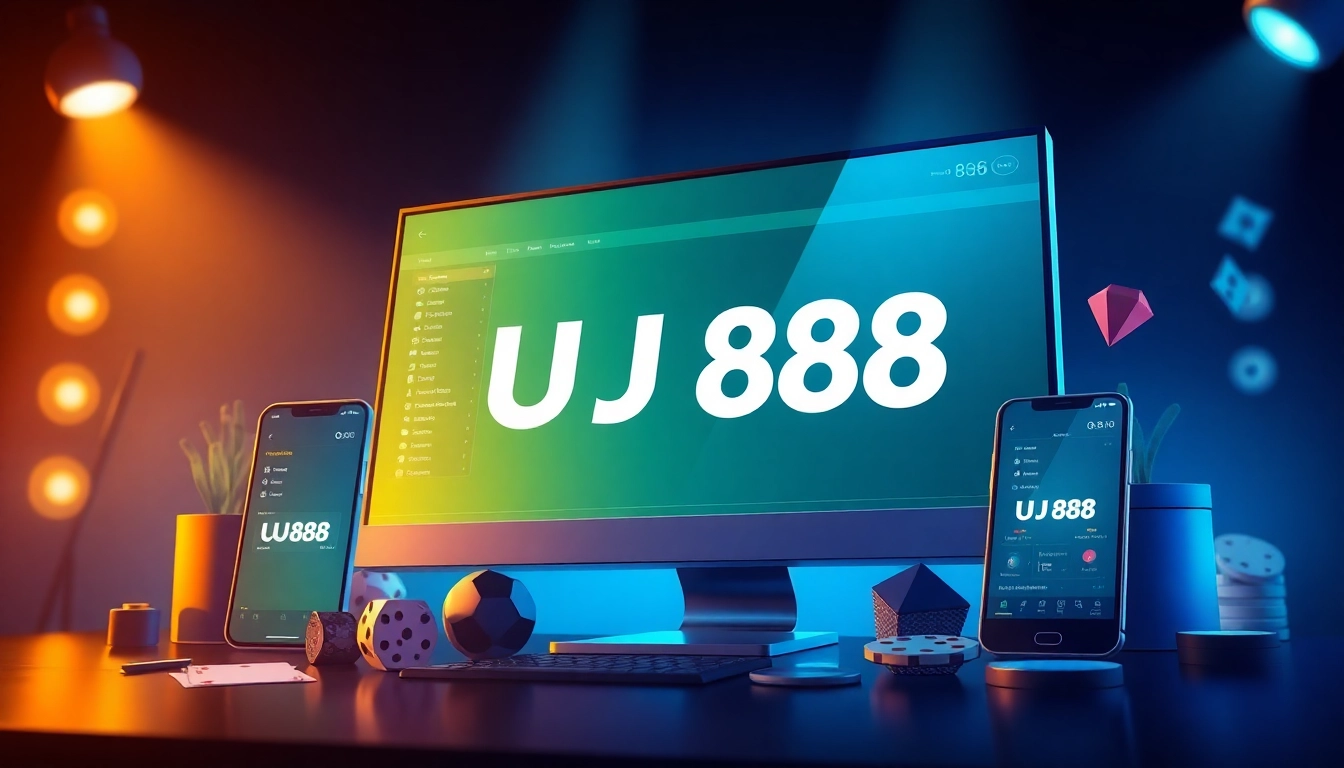 Engaging digital illustration of the UU88 online betting platform with interactive elements and vibrant colors.
